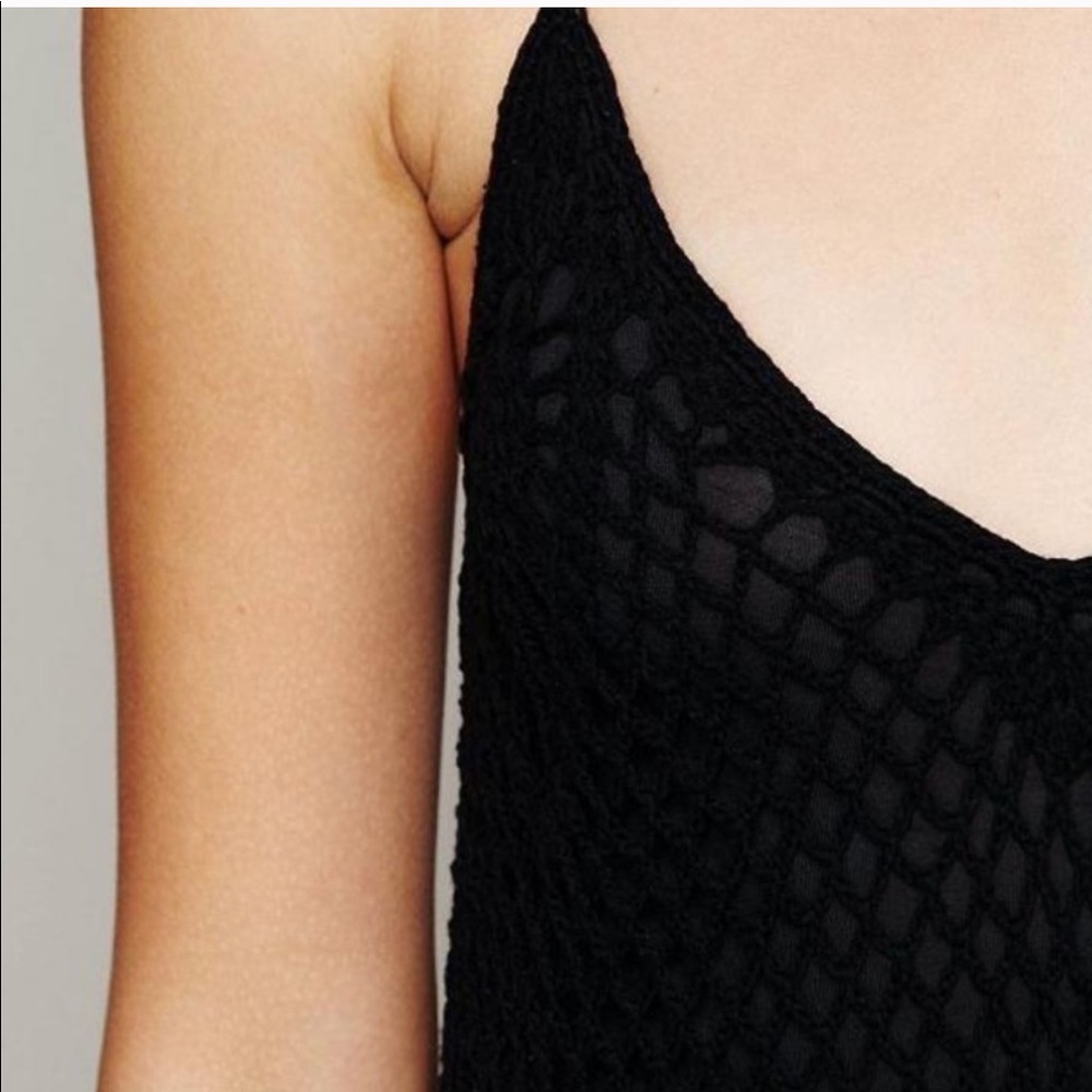 FREE PEOPLE RARE BLACK CROCHET BELLA DONNA DRESS - Picture 4 of 8